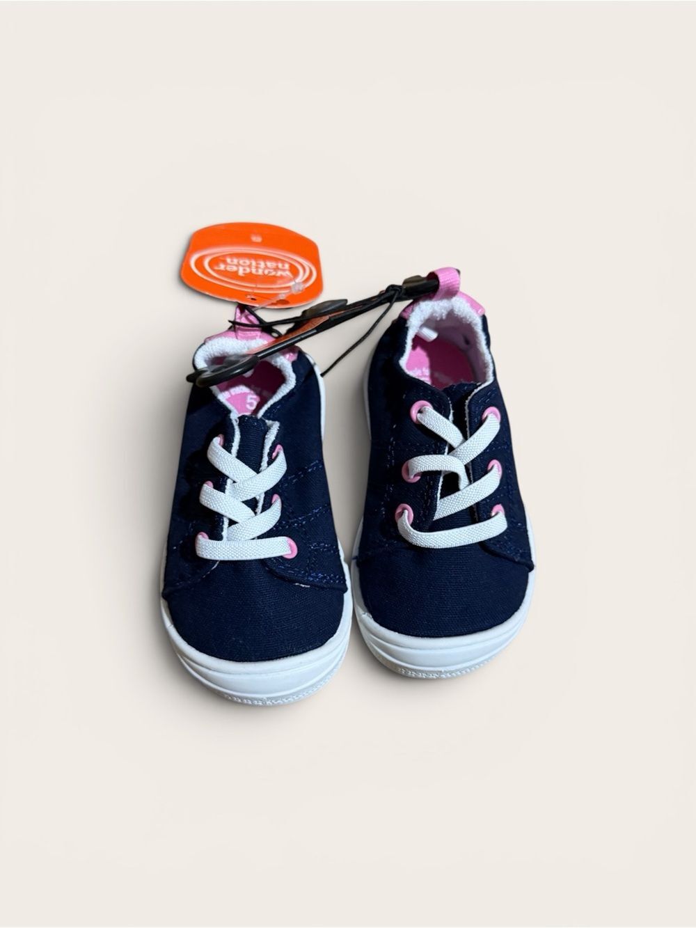 Toddler Girls Navy Pink Canvas Sneakers (Size 9 - NWT) Casual Shoes